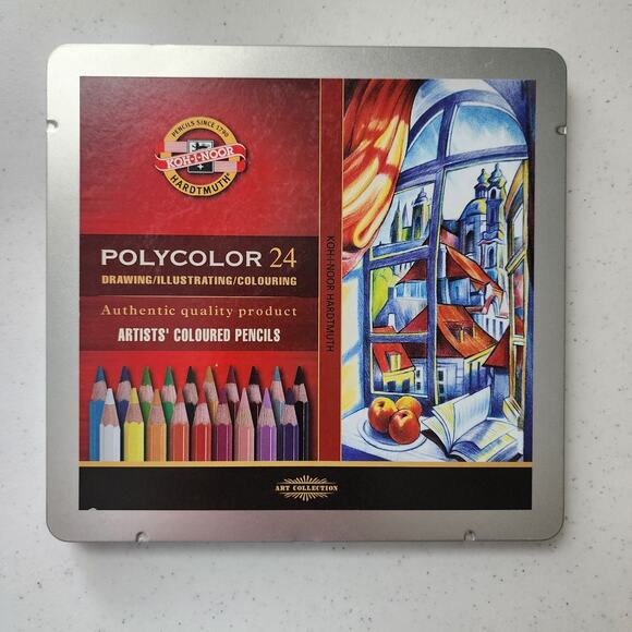 Koh-I-Noor Polycolor Drawing Pencil Set Hardtmuth 24 Assorted Colored Pencils - Picture 1 of 5